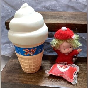 Joy Cone Doll Red in Ice Cream Cone Carry Case with Matching Hat & Pillow Toy